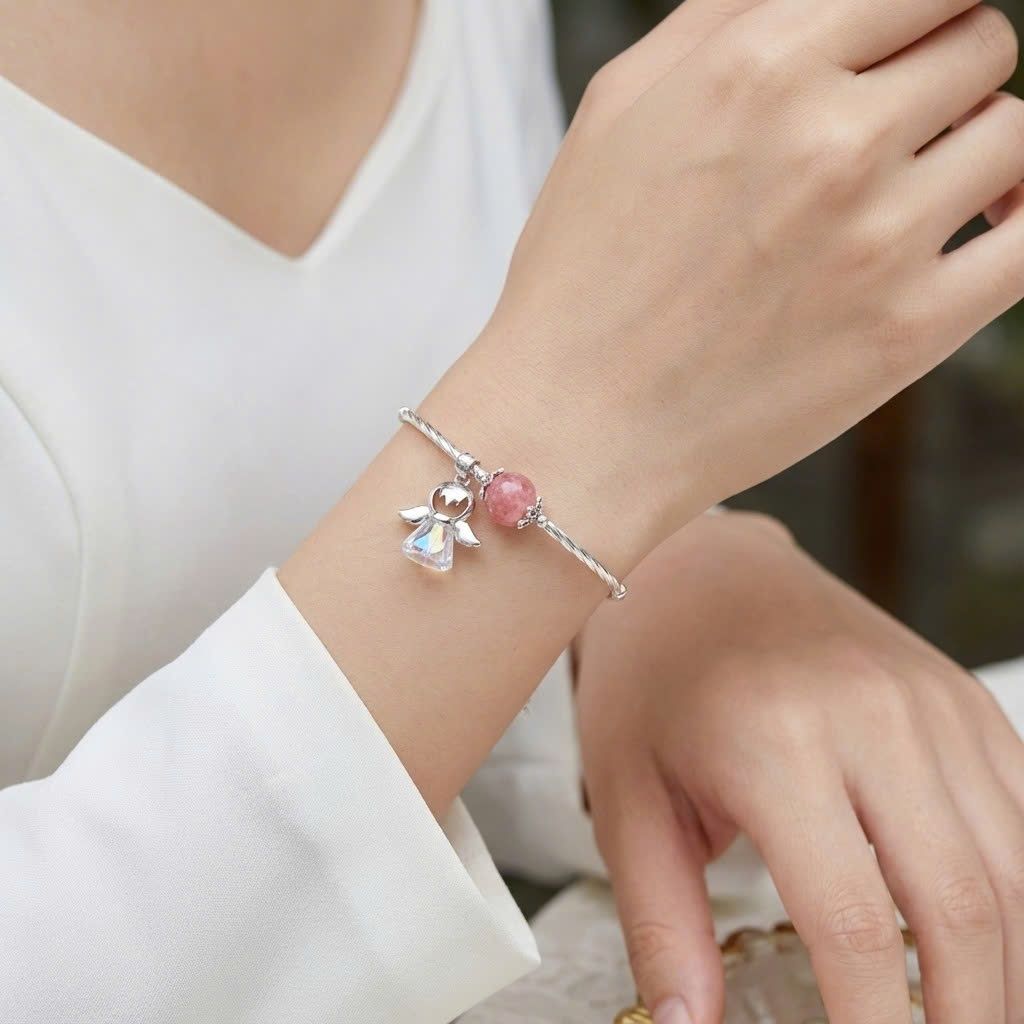  Vòng Tay Đào Hoa 1 Viên Charm Thiên Thần SP006720 Gypsy.lala 