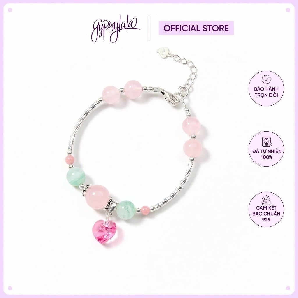  Vòng Tay Gypsy.lala - Vòng Tay Thiết Kế Devotion - Charm Trái Tim - Phù Hợp Tình Duyên - Ăn Nói 