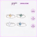  Nhẫn Bạc Brilliant Topaz/ Ánh Trăng/ Thạch Anh Vàng/ Thạch Anh Xanh Silver Plated Gypsy.lala 