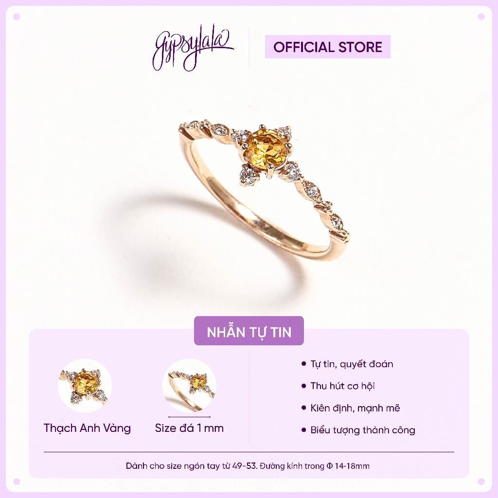  Nhẫn Bạc Infinity Moonstone/ Citrine/ Topaz Gold Gypsy.lala 