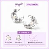  Bông Tai Trăng Khuyết Bạc Sáng 925 Đá Thiên Nhiên May Mắn Gypsylala 