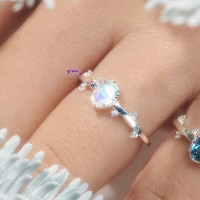  Nhẫn Bạc F432 Ánh Trăng/ Topaz/ Thạch Anh Vàng/ Thạch Anh Xanh Gypsy.lala 