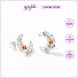  Bông Tai Trăng Khuyết Bạc Sáng 925 Đá Thiên Nhiên May Mắn Gypsylala 