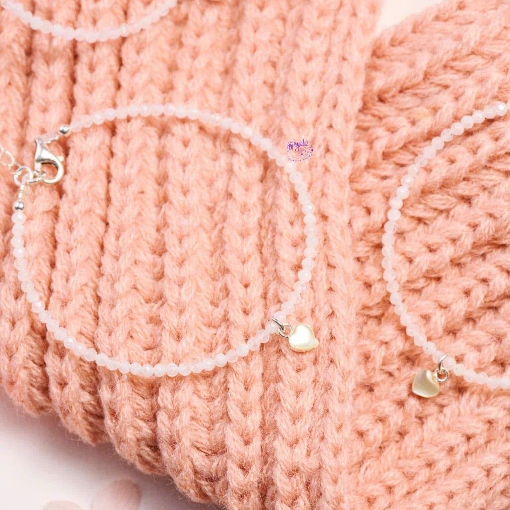  Lắc Tay Đá Ánh Trăng Nhuyễn Charm Trái Tim Bạc 925 SP006896 Gypysy.lala 