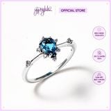  Nhẫn Bạc F431 Topaz/ Ánh Trăng/ Thạch Anh Xanh Gypsy.lala 
