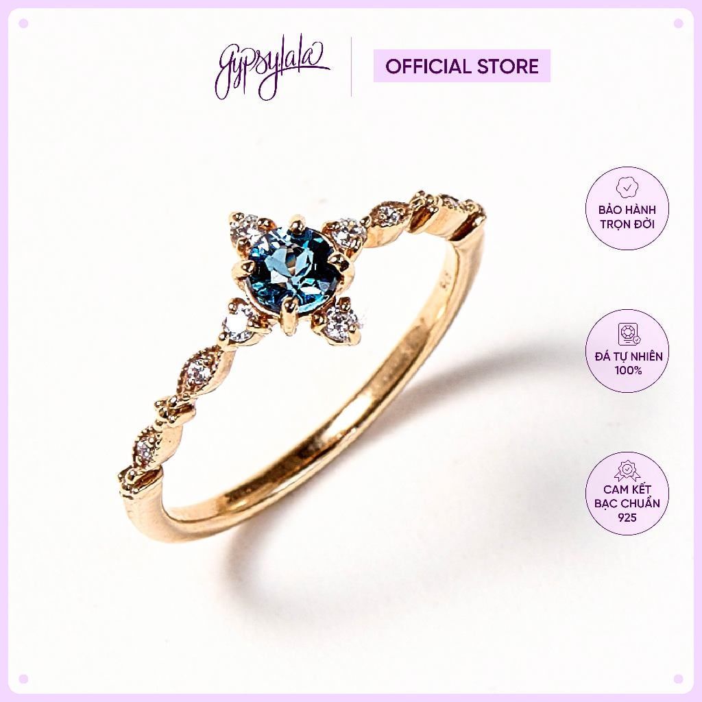  Nhẫn Bạc Infinity Moonstone/ Citrine/ Topaz Gold Gypsy.lala 