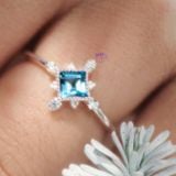  Nhẫn Bạc Brilliant Topaz/ Ánh Trăng/ Thạch Anh Vàng/ Thạch Anh Xanh Silver Plated Gypsy.lala 