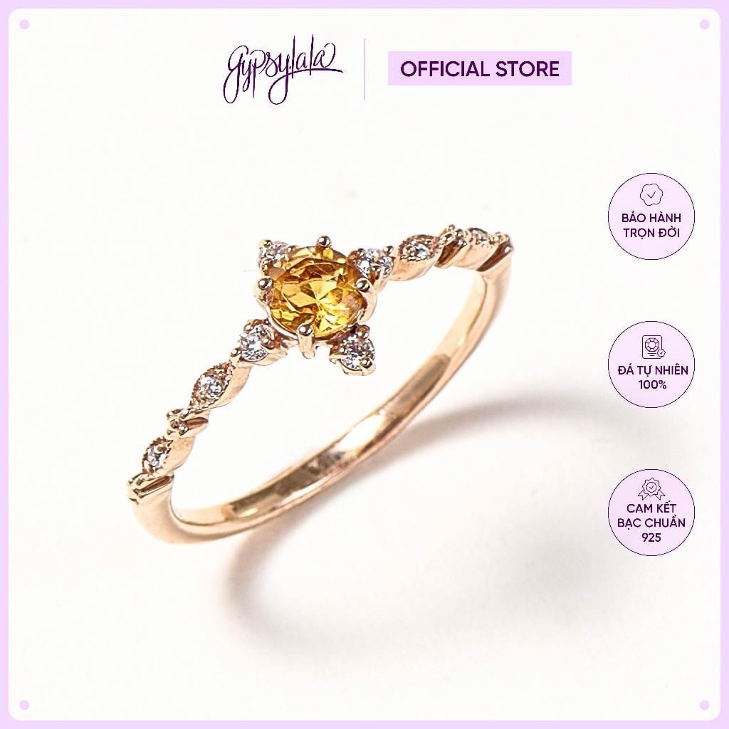  Nhẫn Bạc Infinity Moonstone/ Citrine/ Topaz Gold Gypsy.lala 