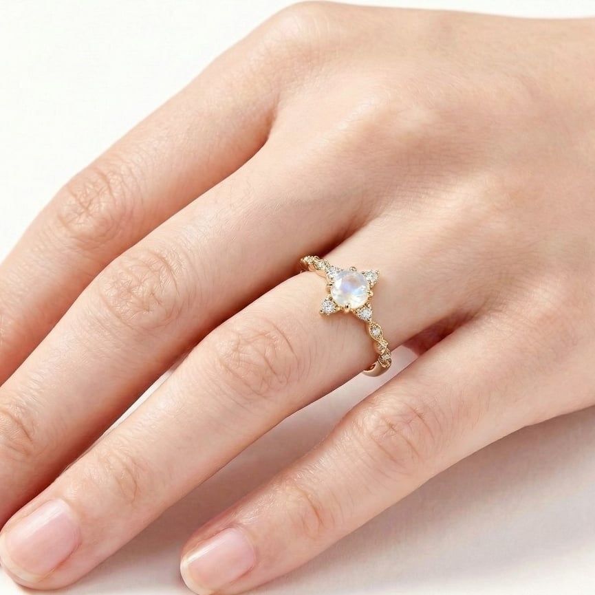  Nhẫn Bạc Infinity Moonstone/ Citrine/ Topaz Gold Gypsy.lala 