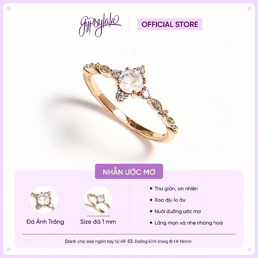  Nhẫn Bạc Infinity Moonstone/ Citrine/ Topaz Gold Gypsy.lala 