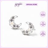  Bông Tai Trăng Khuyết Bạc Sáng 925 Đá Thiên Nhiên May Mắn Gypsylala 