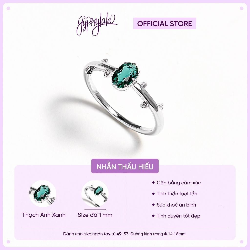  Nhẫn Bạc F432 Ánh Trăng/ Topaz/ Thạch Anh Vàng/ Thạch Anh Xanh Gypsy.lala 
