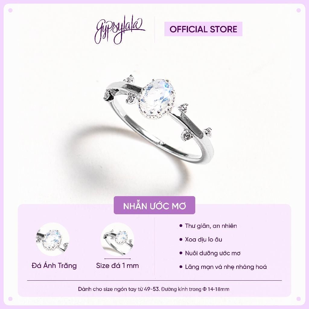  Nhẫn Bạc F432 Ánh Trăng/ Topaz/ Thạch Anh Vàng/ Thạch Anh Xanh Gypsy.lala 