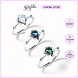  Nhẫn Bạc F431 Topaz/ Ánh Trăng/ Thạch Anh Xanh Gypsy.lala 