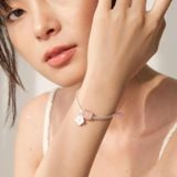  Vòng Tay Thiết Kế Đá Thiên Nhiên Thạch Anh Hồng Hoa Đào SP004114 Gypsylala 