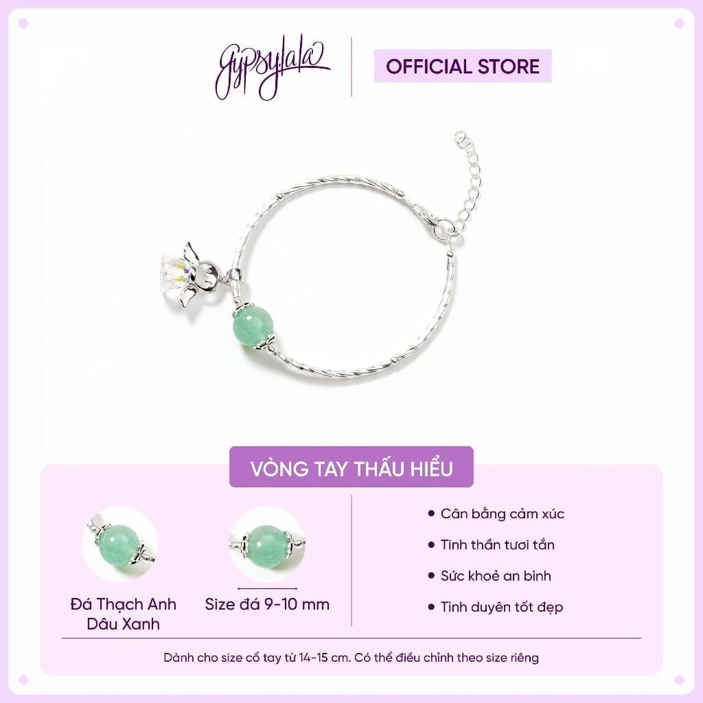  Vòng Tay Thiên Thần 1 Viên Thạch Anh Dâu SP004107 Gypsy.lala 