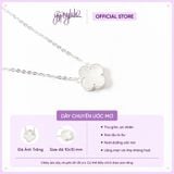  Dây Chuyền Cỏ 4 Lá Ánh Trăng Bọc Bạc GYPSYLALA - Charm Moonstone May Mắn - Xoa diệu tiêu cực - Giúp ngủ ngon 