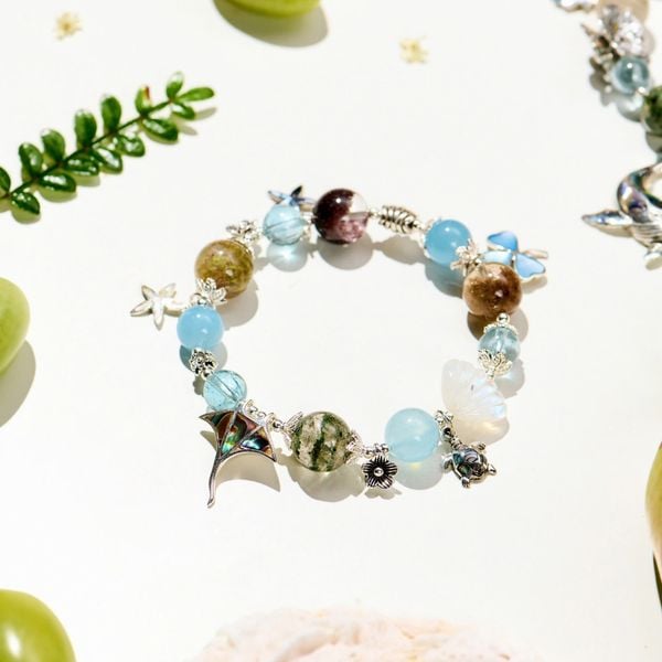  Vòng Tay Thiết Kế Nữ Love Splash Đá Aquamarine SP008246 Gypsylala 