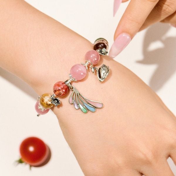  Vòng Tay Thiết Kế Nữ  Salty Love Đá Thạch Anh Hồng SP008244 Gypsy.lala 
