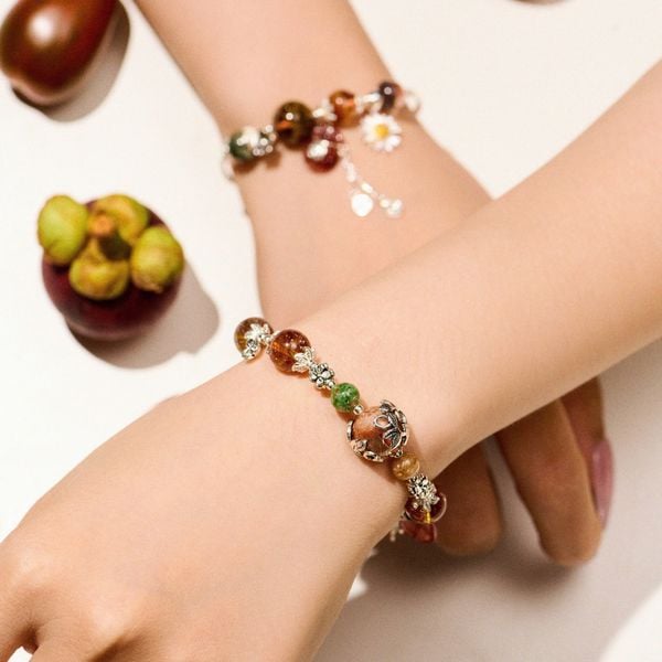  Vòng Tay Thiết Kế Nữ Beach Bloom Đá Tóc Nâu Đỏ SP008231 Gypsy.lala 