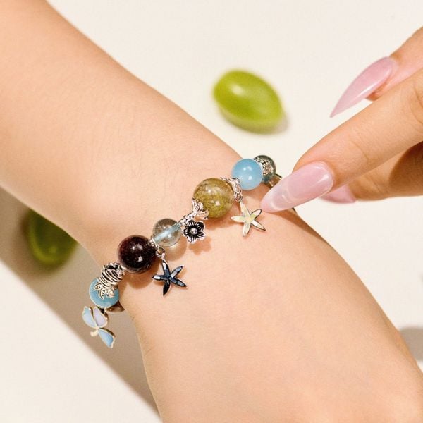  Vòng Tay Thiết Kế Nữ Love Splash Đá Aquamarine SP008246 Gypsylala 