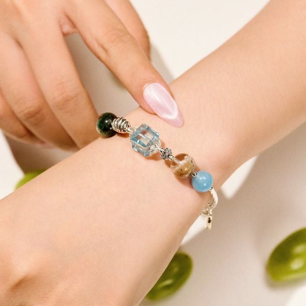  Vòng Tay Thiết Kế Nữ Wave Lover Đá Ưu Linh Ngũ Sắc SP008249 Gypsy.lala 