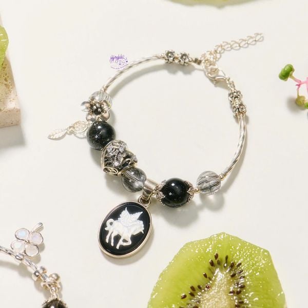  Vòng Tay Thiết Kế Nữ Beachy Vibes Đá Thạch Anh Tóc Đen SP008240 Gypsy.lala 