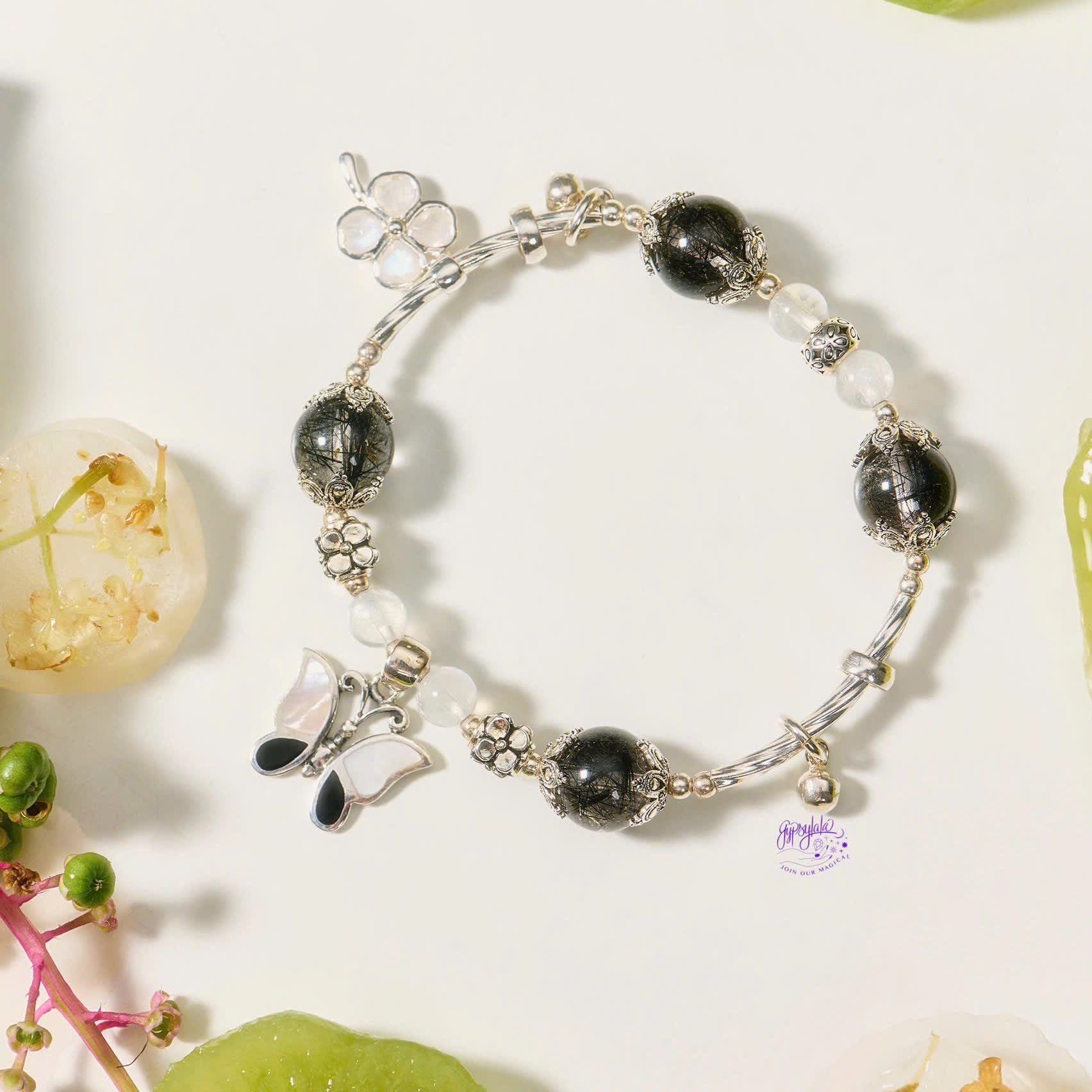  Vòng Tay Thiết Kế Nữ Prosperity Path Đá Thạch Anh Tóc Đen SP007810 Gypsy.lala 