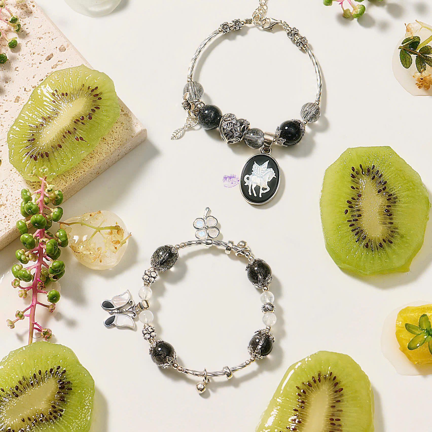  Vòng Tay Thiết Kế Nữ Prosperity Path Đá Thạch Anh Tóc Đen SP007810 Gypsy.lala 