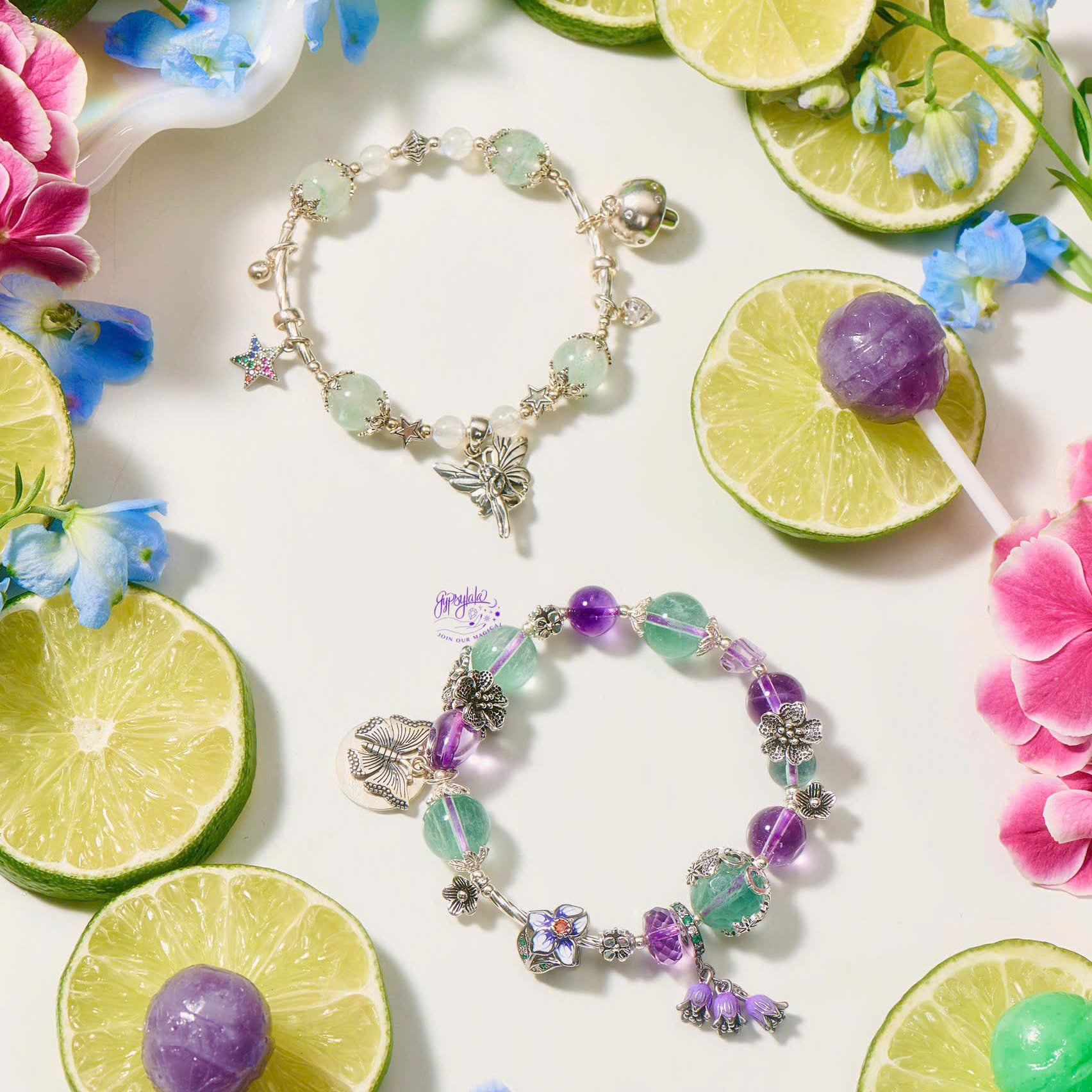  Vòng Tay Thiết Kế Nữ Lover’s Tide Đá Thạch Anh Tím SP008254 Gypsy.lala 