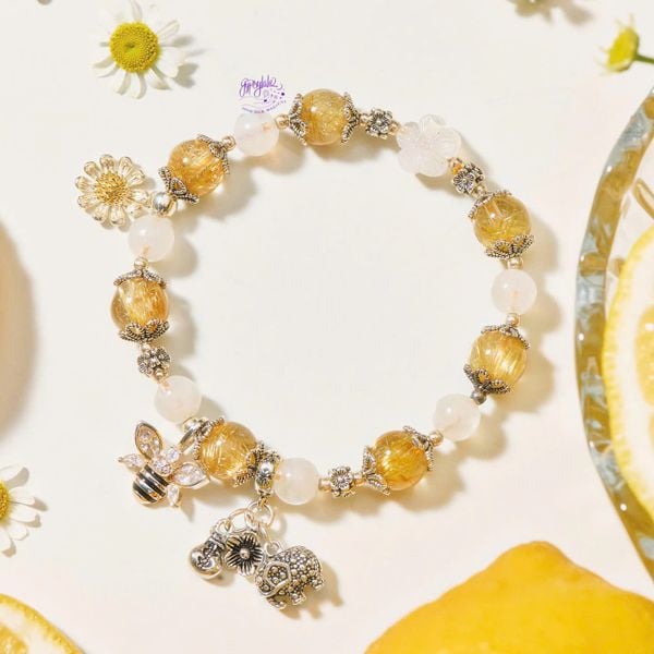  Vòng Tay Thiết Kế Golden Garden Đá Tóc Vàng, Ánh Trăng SP007908 Gypsy.lala 