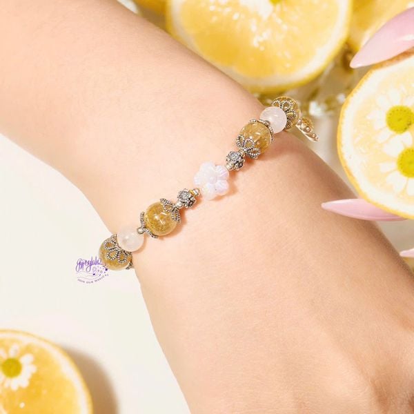  Vòng Tay Thiết Kế Golden Garden Đá Tóc Vàng, Ánh Trăng SP007908 Gypsy.lala 