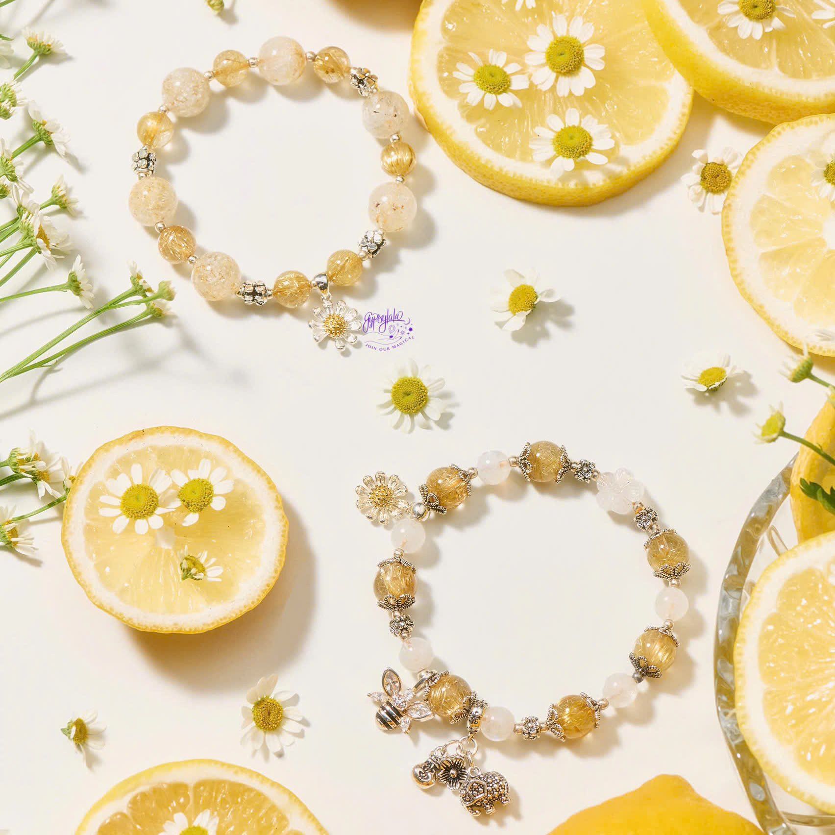  Vòng Tay Thiết Kế Nữ Summer Buddy Đá Ưu Linh Tóc Tuyết SP008247 Gypsylala 