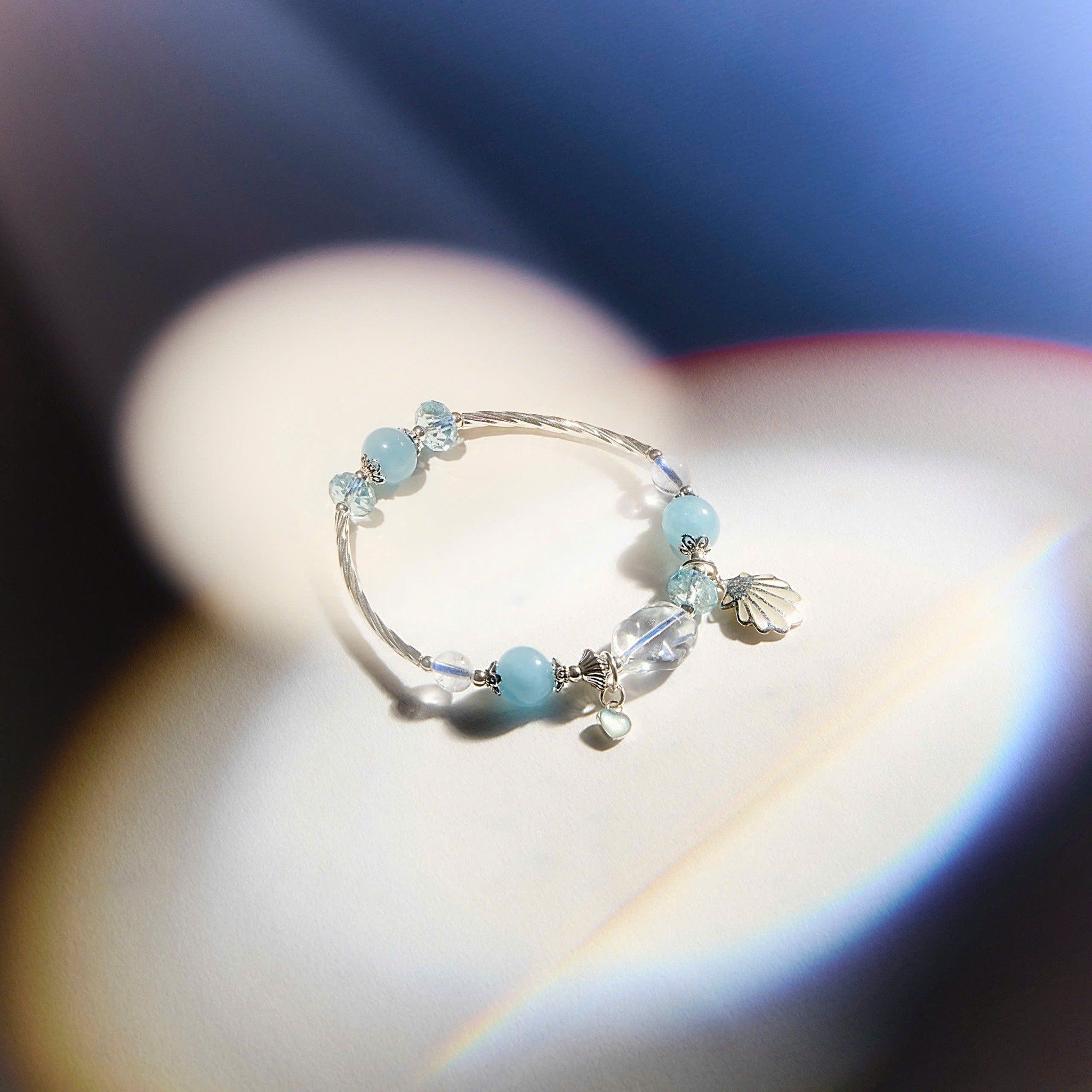  Vòng Tay Black Friday 025 Đá Aquamarine Charm Ngẫu Nhiên SP008366 Gypsy.lala 