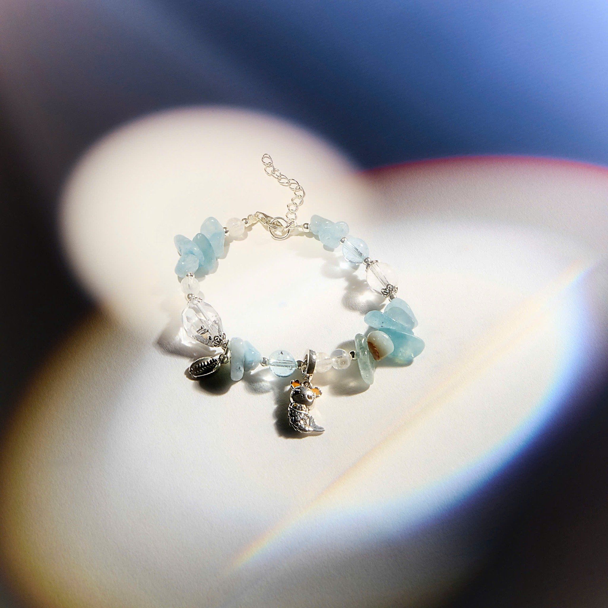  Vòng Tay Black Friday 023 Đá Aquamarine Charm Ngẫu Nhiên SP008364 Gypsy.lala 