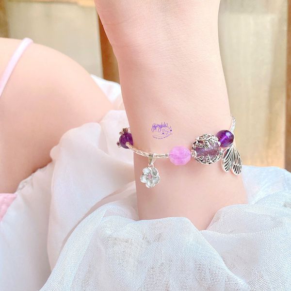  Vòng Tay Black Friday 021 Đá Thạch Anh Tím Charm Ngẫu Nhiên SP008362 Gypsy.lala 