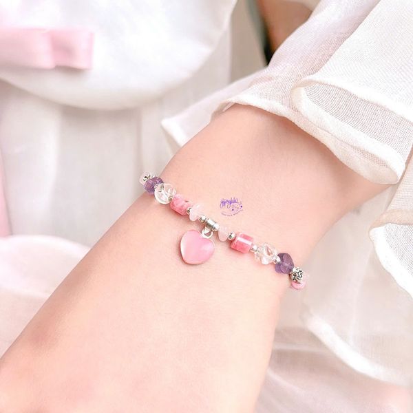  Vòng Tay Black Friday 004 Đá Đào Hoa Charm Ngẫu Nhiên SP008345 Gypsy.lala 