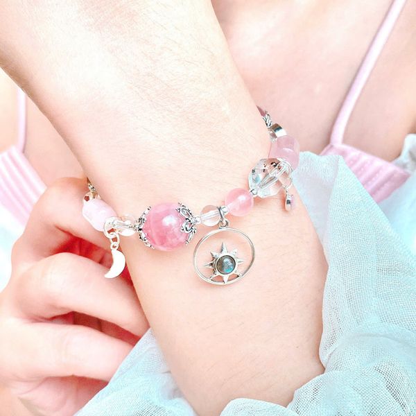  Vòng Tay Black Friday 018 Đá Thạch Anh Hồng Charm Ngẫu Nhiên SP008359 Gypsy.lala 