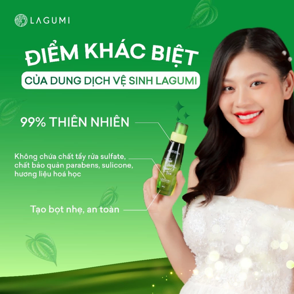 Lagumi Gel Rửa Phụ Khoa, Dung Dịch Vệ Sinh Nữ Trầu Không Tràm Trà Hỗ Trợ Giảm Hôi - Ngứa - Khí Hư 100ml