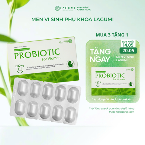 Men vi sinh phụ nữ LAGUMI PROBIOTIC bổ sung 7 tỷ lợi khuẩn, cân bằng pH và hệ khuẩn