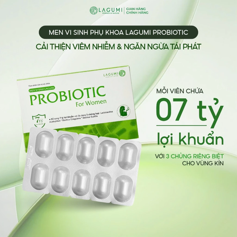 Viên Uống Men Vi Sinh LAGUMI Probiotic - Hỗ Trợ Cải Thiện Mùi Hôi, Duy Trì pH Tự Nhiên