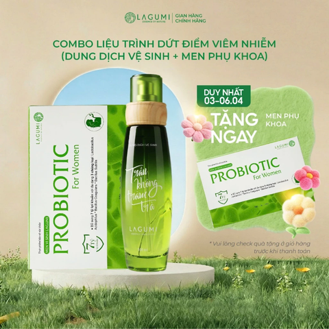Bộ Dung Dịch Vệ Sinh Nữ Và Men Vi Sinh Phụ Khoa Lagumi Giúp Giảm Vi.êm Nấm Ngứa