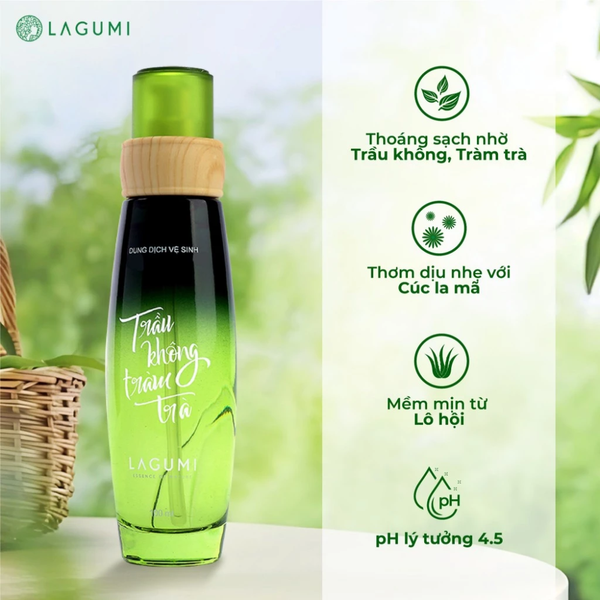 Lagumi Gel Rửa Phụ Khoa, Dung Dịch Vệ Sinh Nữ Trầu Không Tràm Trà Hỗ Trợ Giảm Hôi - Ngứa - Khí Hư 100ml