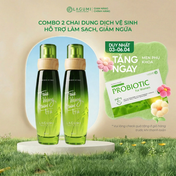 Dung Dịch Vệ Sinh Phụ Nữ Lagumi Chiết Xuất Thiên Nhiên Trầu Không Tràm Trà 100ml, Hỗ Trợ Giảm Viêm Phụ Khoa