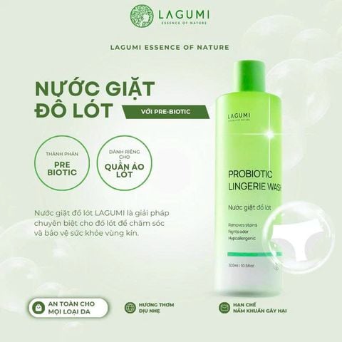 Nước Giặt Đồ Lót Sinh Học Lagumi Loại Bỏ Sạch Vết Ố, Vi Khuẩn, Dịu Nhẹ Lành Tính An Toàn Cho Da
