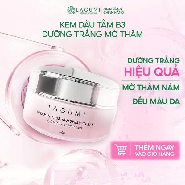 Bộ Kem Dưỡng & Serum Làm Trắng Mờ Thâm Nám Dâu Tằm B3 - Trắng Sáng -An Toàn- Hiệu Quả