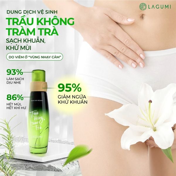 Combo sạch thơm toàn diện Lagumi (Dung dịch vệ sinh trầu không tràm trà Lagumi + Nước hoa vùng kín Lagumi Sweety )