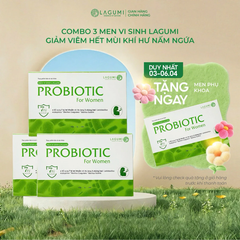 Liệu trình 1 tháng - Combo 3 Hộp Viên Uống Men Vi Sinh Phụ Khoa LAGUMI hỗ trợ Giảm Ngứa Khí Hư, An Toàn Cho Cả Mẹ Bầu