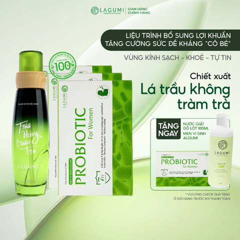 [3 Men + 1 DDVS] LAGUMI Chăm Sóc Phụ Khoa Toàn Diện - Hỗ Trợ Cân Bằng Hệ Vi Sinh, Giảm Hôi Ngứa, Khô Thoáng