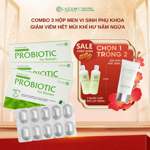 Combo 3 Hộp Men Vi Sinh LAGUMI Bổ sung lợi khuẩn - An Toàn Cho Bầu